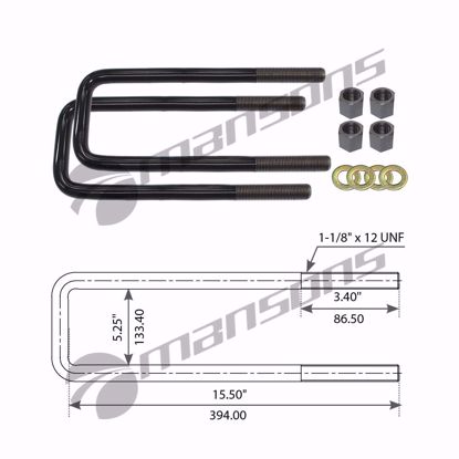 U Bolt Assembly, Square